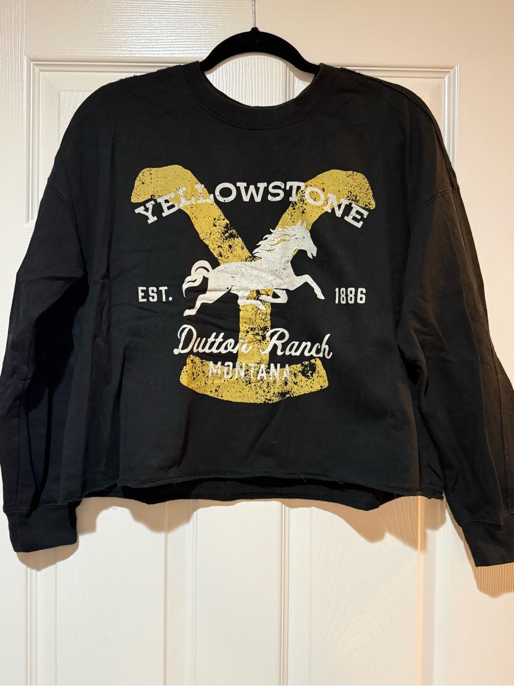 Yellowstone Dutton Ranch Black Sweatshirt with Gold Logo